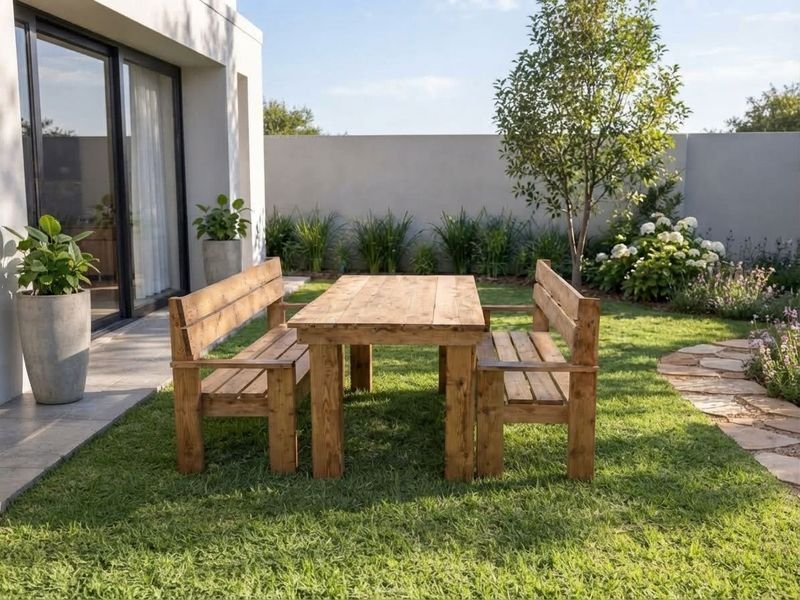 Juego de Mesa y Sillones de Exterior en Madera