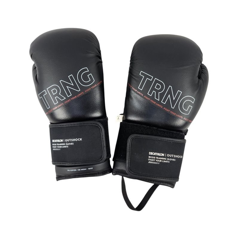 Guantes de Boxeo Decathlon Outshock Negros 10oz Nuevos