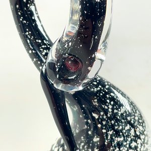 Figura Cisne Cristal Murano Negro con Detalles Plateados 15.5 cm - imagen 4