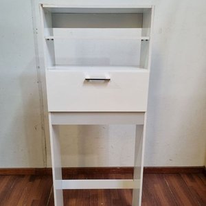 Escritorio Mural Compacto Blanco Minimalista con Estantes y Tapa Rebatible - imagen 1