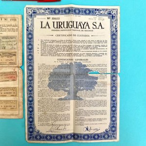 Documentos y Pólizas de Seguro de "La Uruguaya" - Año 1938 - imagen 2