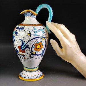 Jarrón Italiano Deruta Cerámica Decorada a Mano - imagen 4
