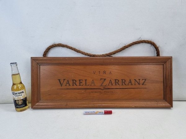 Cartel Decorativo Madera "Viña Varela Zarranz Vinos Finos" Colgante - imagen 1