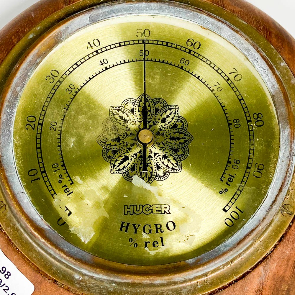 Higrometro base de madera con dial de oro - imagen 2