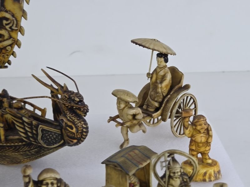 Adornos Japoneses con Figuras y Dragones - imagen 6