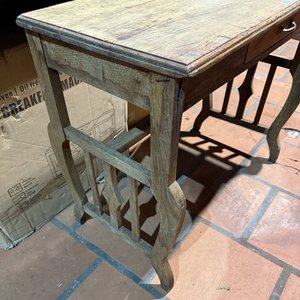 Mesita Antigua de Roble con Cajón - imagen 3