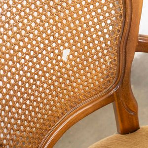 Par de Sillones Franceses Estilizados con Respaldo Esterillado y Asiento Tapizado - imagen 3