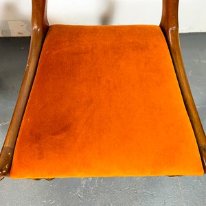 Par de Sillas Inglesas de Caoba con Asiento de Pana Marrón - imagen 3