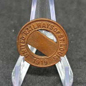Ficha de Transporte United Railways of St. Louis 1919 Bronce - imagen 2