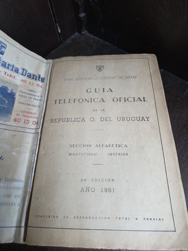 Guía telefónica del Uruguay año 1961 - Libro antiguo - imagen 6