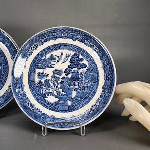 Conjunto Vajilla Inglesa "Willow" Johnson Bros y Churchill: 4 Platillos y Pote con Tapa - imagen 4