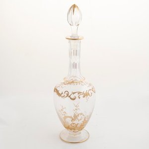 Lote anterior: Botellón de Cristal Hialino con Detalles en Oro y Tapón - 35cm