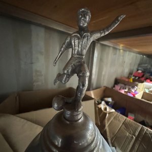 Trofeo Copa de Fútbol Plateado Alto 70cm - imagen 4