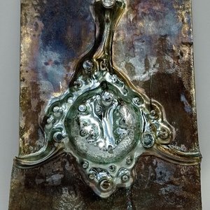 Águeda Dicancro Obra Abstracta en Vitrofusión con Relieves y Tonos Espejados - imagen 7