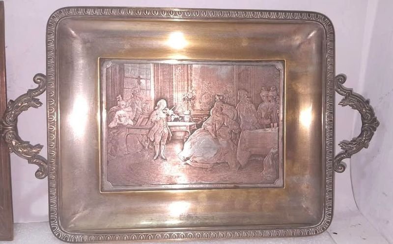 Escribanía Francesa del Siglo XIX con Gravados en Bronce - imagen 5