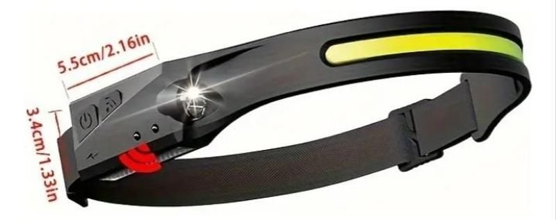 Linterna Frontal LED Recargable USB con Sensor de Movimiento