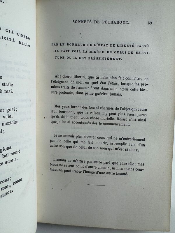 Libro de Sonetos de Petrarca, edición francesa del siglo XIX - imagen 3