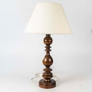 Lote anterior: Lámpara de Sobremesa Antigua de Madera Torneada con Pantalla