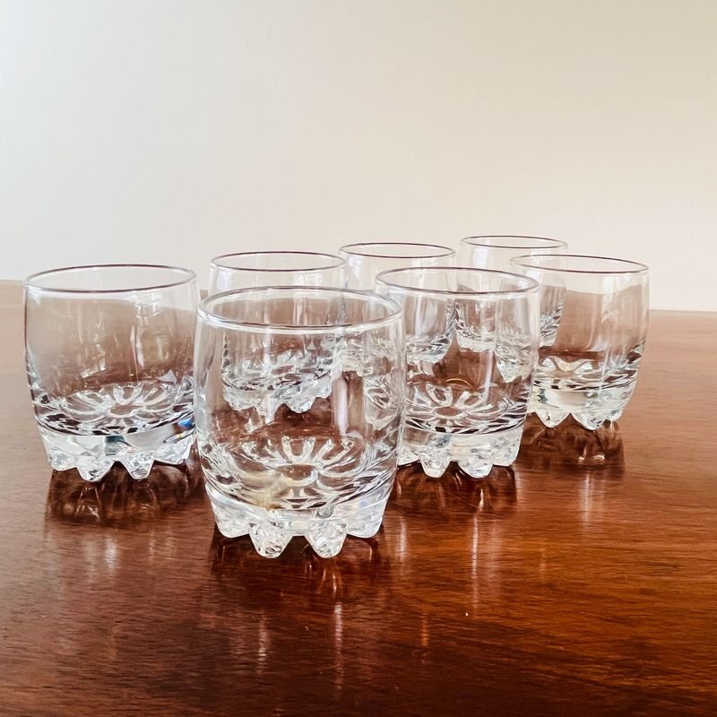 Set de 7 Vasos Bajos de Whisky de Cristal