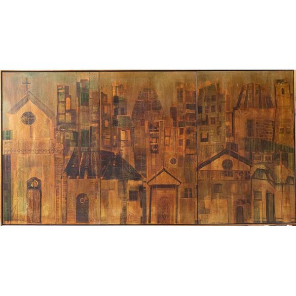 Tríptico "Habitat III" de Berta Burghi, Collage Artístico