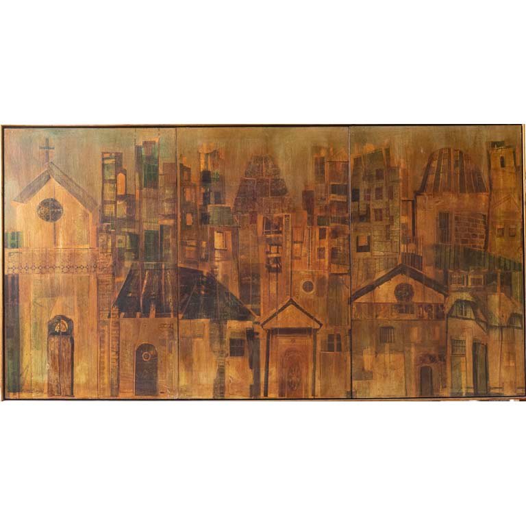 Tríptico "Habitat III" de Berta Burghi, Collage Artístico
