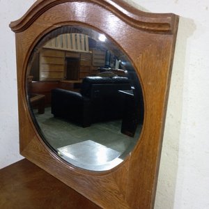 Espejo Ovalado con Marco de Roble Biselado - imagen 3