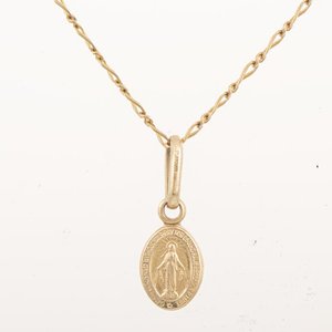 Cadena de Oro 18k con Dije Virgen Milagrosa - imagen 1