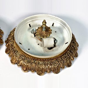 Par de Apliques de Techo Vintage Metal Dorado y Blanco - imagen 4