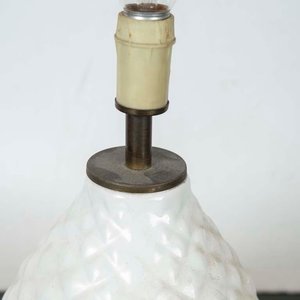 Lámpara de Mesa de Loza Blanca - imagen 2