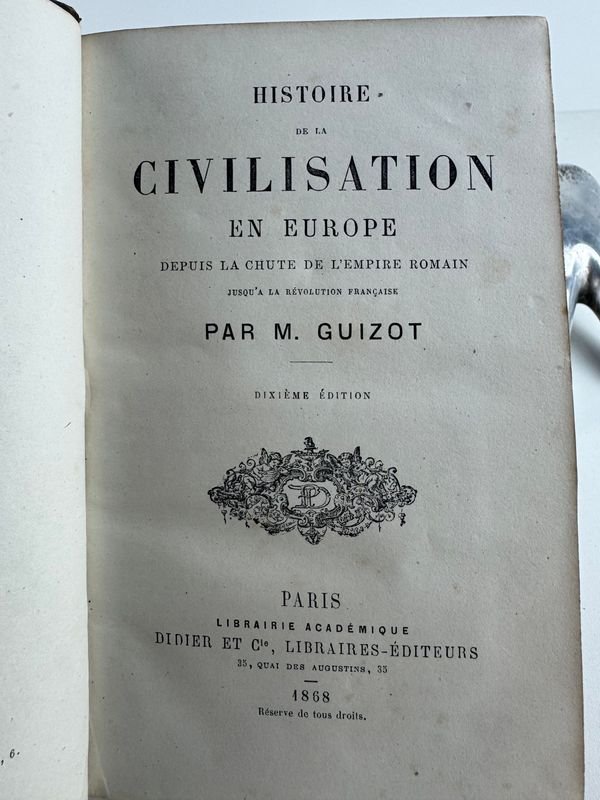 5 TOMOS DE HISTORIA DE LA CIVILIZACIÓN EN EUROPA POR M. GUIZOT - PARIS 1868 - imagen 4
