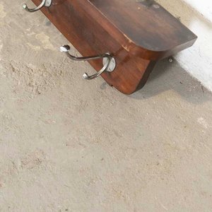 Espejo Art Decó con Marco de Madera y Perchas Metálicas - imagen 3