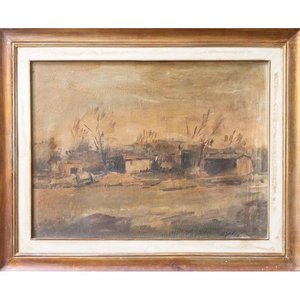 Lote anterior: Paisaje de Campo de Dante Cola, Óleo sobre Lienzo con Marco Dorado