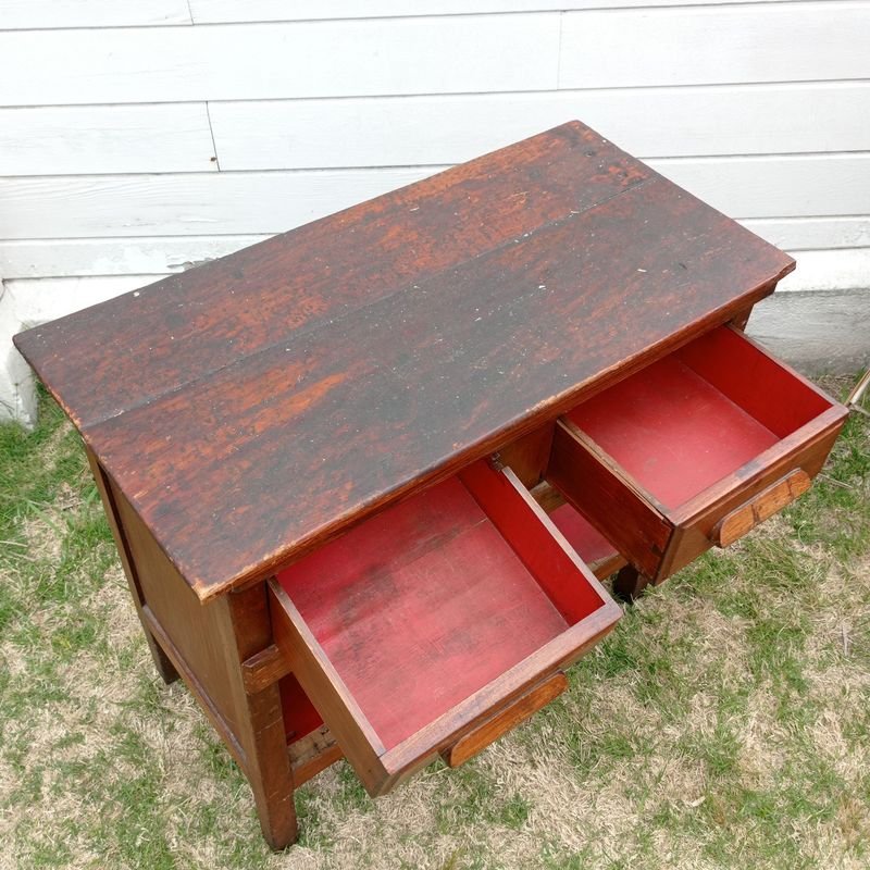 Mueble auxiliar en cedro con dos cajones y un estante - imagen 3