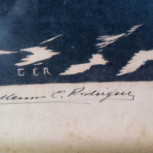 xilografía (grabado en madera) titulada «Carretas repechando», obra del artista uruguayo Guillermo C. Rodríguez - imagen 2