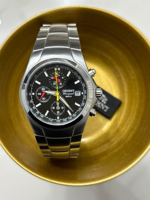 Reloj Orient Chronograph LTT09001B0 Acero Inoxidable Esfera Negra