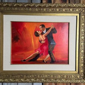 Pintura "Tango" al Óleo sobre Fibra por Martha Escondeur - 40x30cm - imagen 2