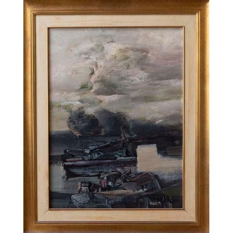 Pintura "Pescadores" de Nantes en Acrílico - 78x58 cm