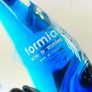 Figura Decorativa de Pez en Cristal Murano Azul y Negro - imagen 4
