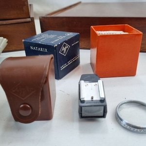 Lote de Cajas de Madera con Diapositivas y Accesorios Agfa Natarix para Cámara - imagen 6