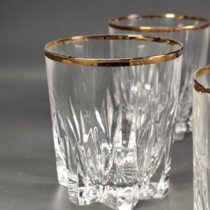 Seis Vasos de Cristal para Whisky con Borde Dorado - imagen 6