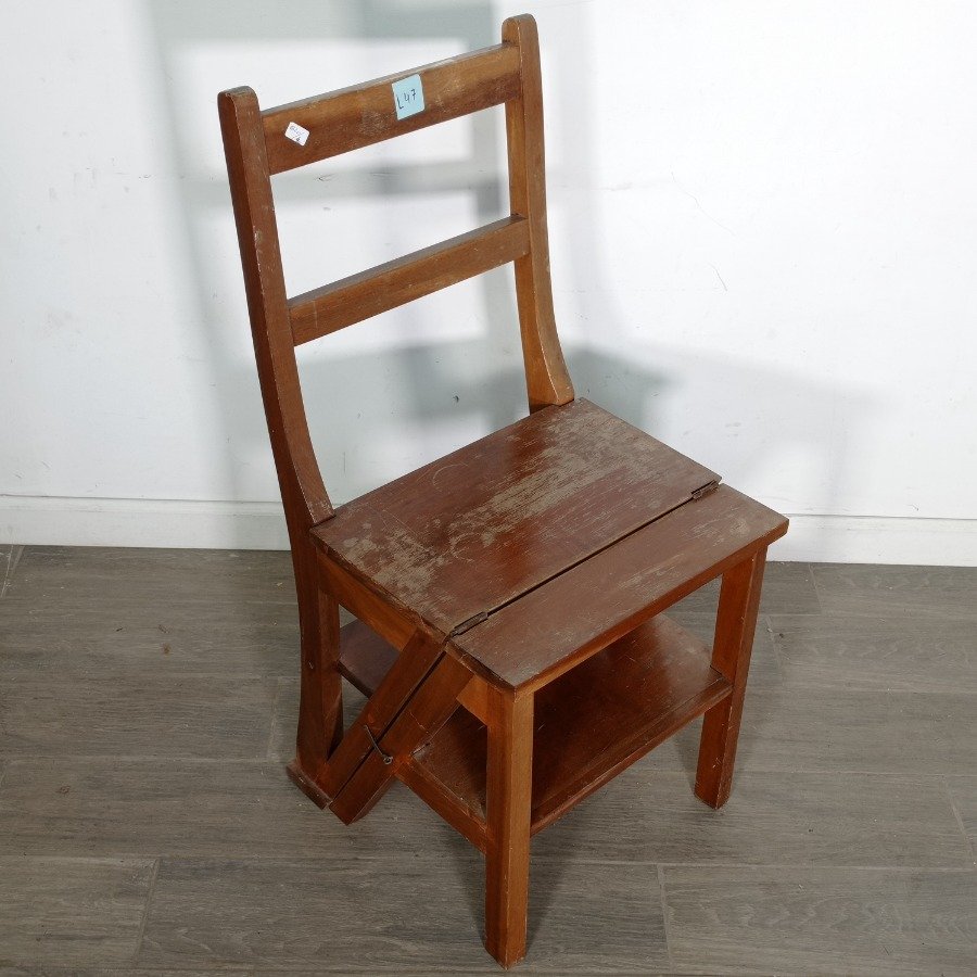 Silla escalera de madera de cedro en buen estado - imagen 3