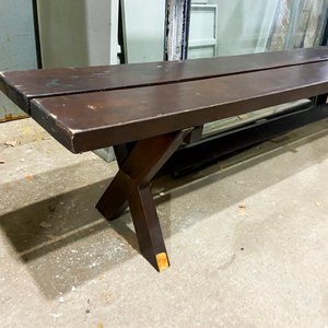 Banco Largo de Madera Oscura - 220 cm - imagen 4