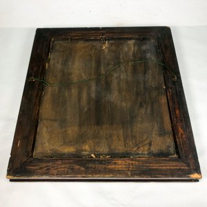Cuadro al Óleo "Ventana al Mar" con Marco Labrado de Madera - imagen 4