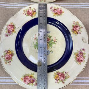 Par de Platos Ingleses Wood & Sons Ivory Ware con Flores - imagen 6