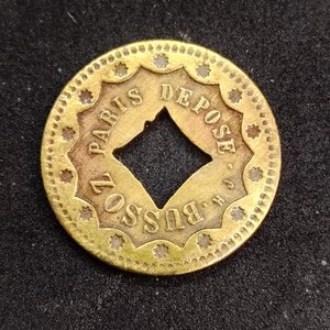 Ficha de Consumo 20 Centésimos Francia Pierre Bussoz París Bronce Diámetro 19.4mm - imagen 4
