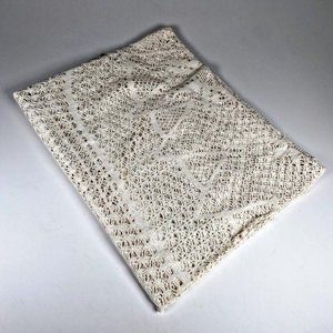 Lote siguiente: Mantel de Crochet con Encaje de Hilo Blanco - 2.45 x 1.35 mts