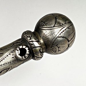 Cabo de Rebenque en Platería Criolla Antigua, 12 cm - imagen 2