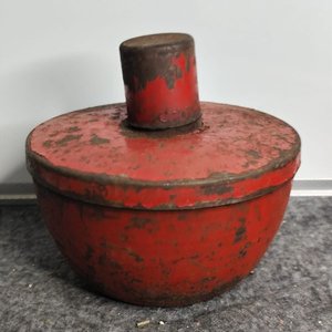 Mechero Antiguo Metálico Rojo Pesado - imagen 3