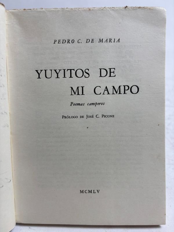 Libro de Poemas Camperos de Pedro C. De Maria - 1955 - imagen 3