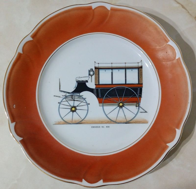 Plato Decorativo Vintage Colección Carruajes Históricos - Ómnibus No. 408
